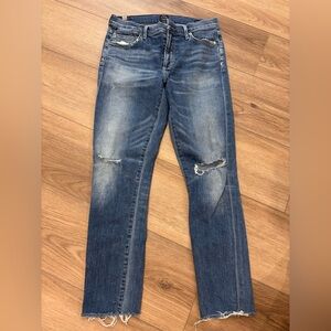 Citizens Of Humanity Blue Distressed High Rise Jeans